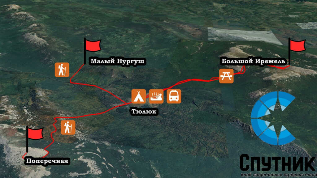 Маршрут похода в Рождество по парку Зигальга