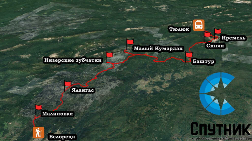 Маршрут похода по Большой Южноуральской тропе Маршрут похода по Большой Южноуральской тропе