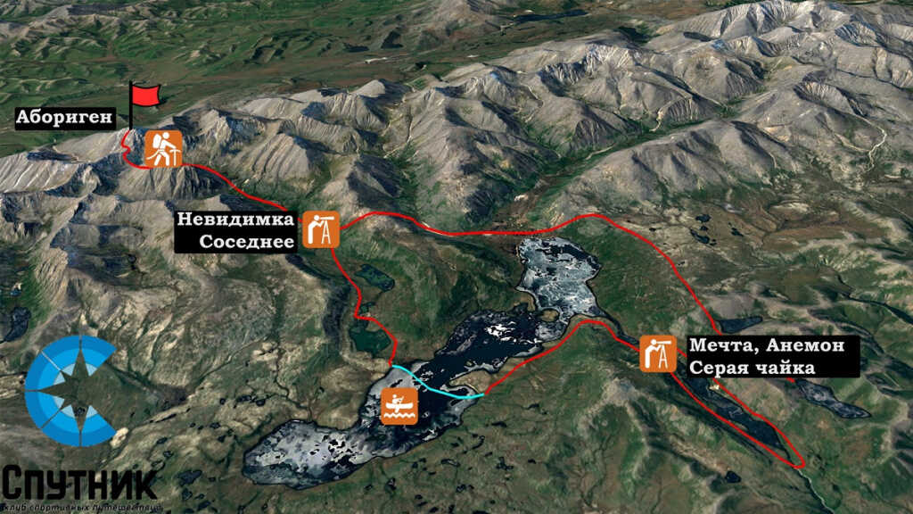 Карта похода по Колыме