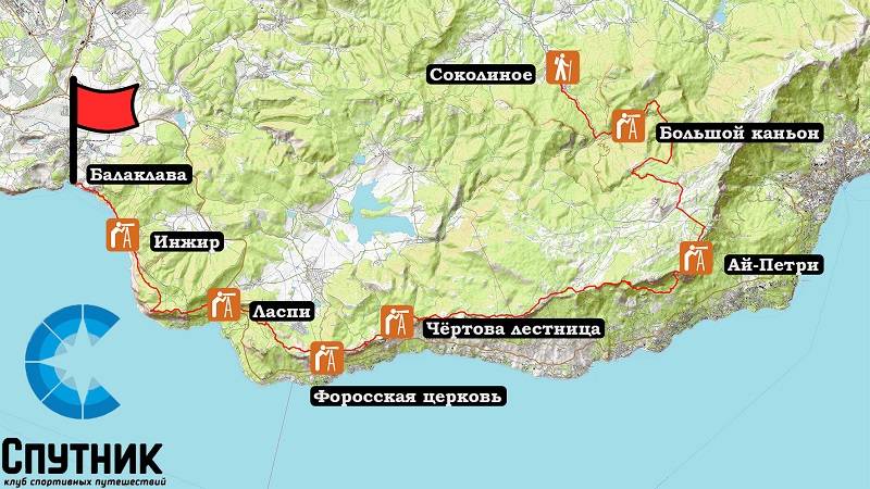Маршрут путешествия по Крыму